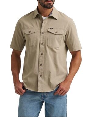 NEW Wrangler® Men's Short Sleeve Micro Ripstop Shirt